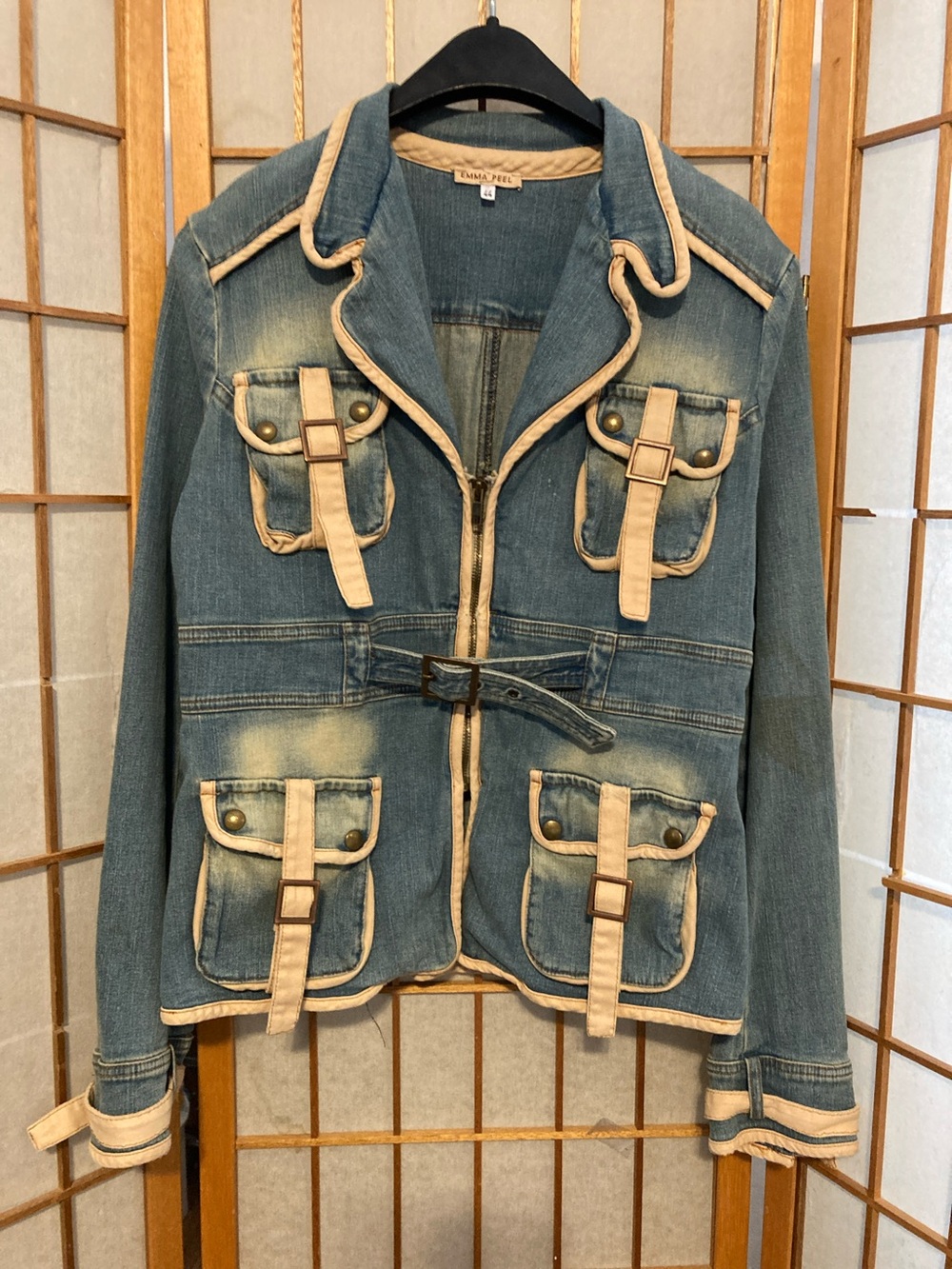 Unique vintage Emma Peel denim blazer/jacket.